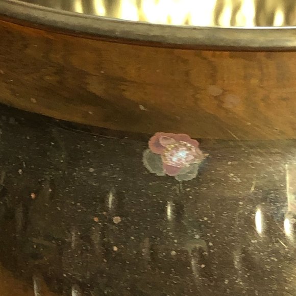 Vintage Hammered Brass Bowl Planter w Feet India Patina Cauldron 5"H 7" Diameter - Picture 3 of 12